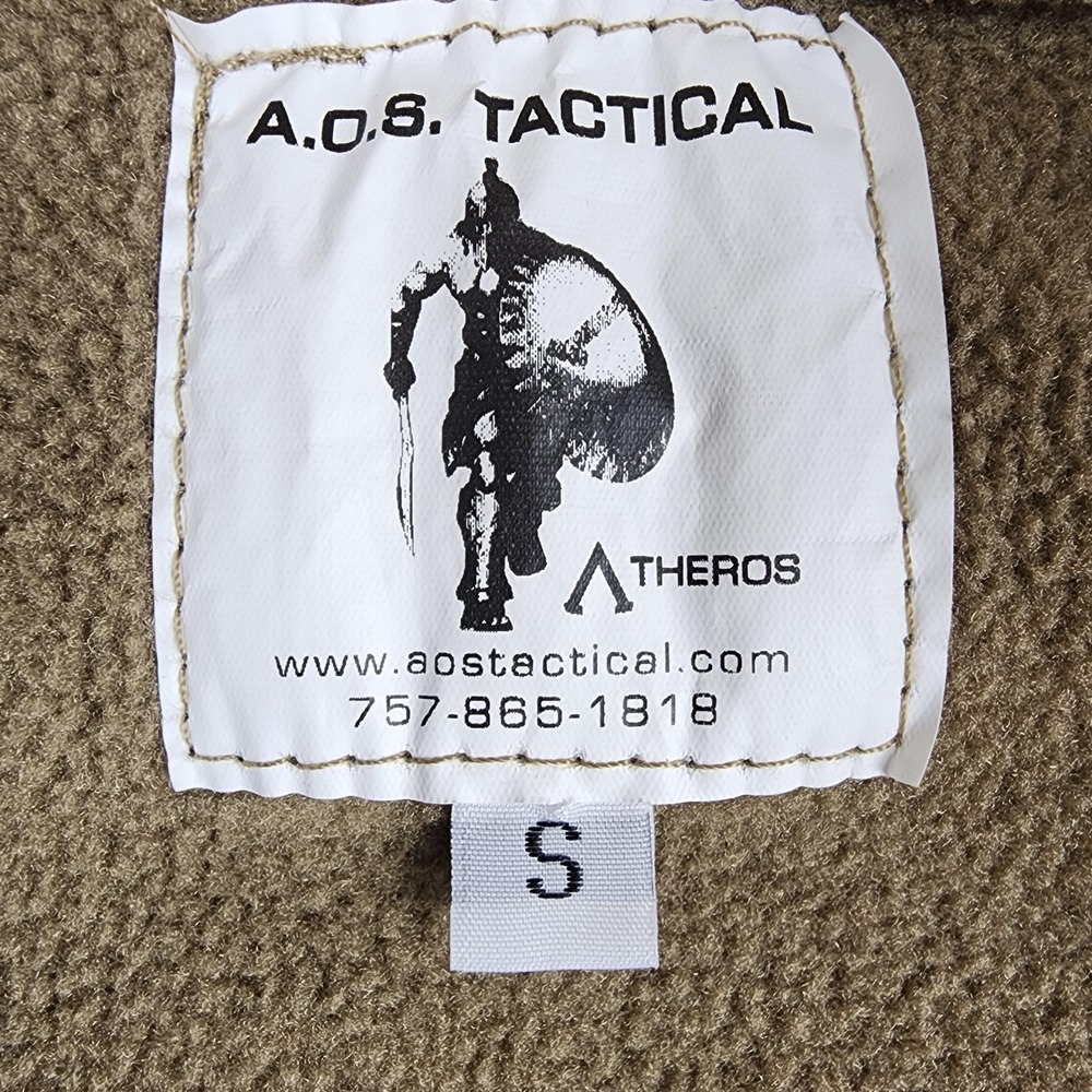 A.O.S. Tactical Atheros Jacket Mens Small Beige Fleece Full Zip Military USA - Picture 2 of 10